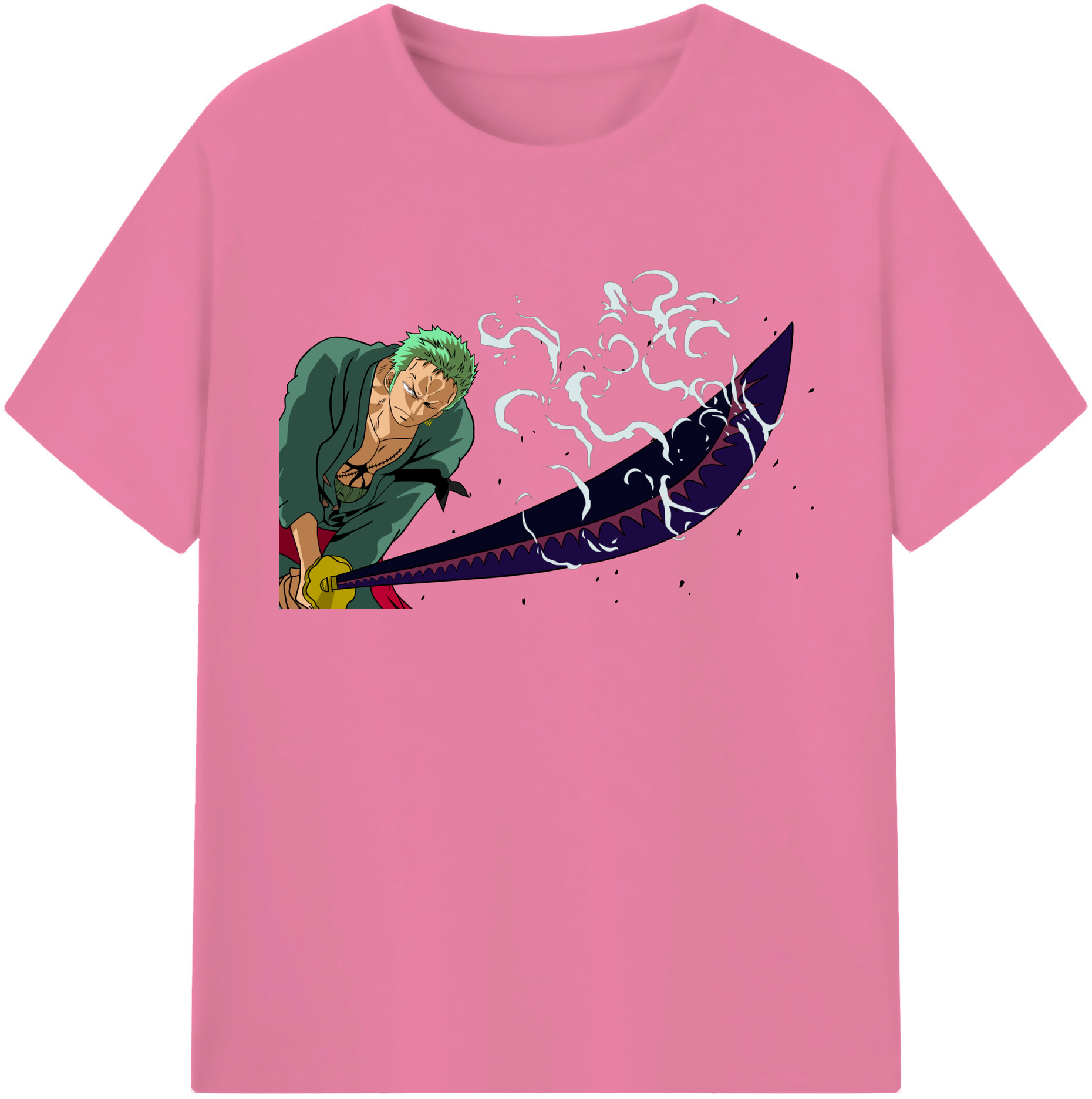 ワンピース ロロノア・ゾロ ONE PIECE Roronoa Zoro 綿100％半袖Tシャツ（フロントプリント）